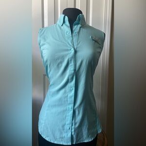 Columbia PFG Tamiami Sleeveless Shirt UPF Women’s Small Blue Blouse Top Outdoor